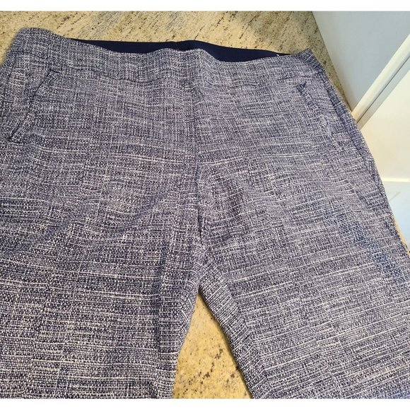 Lane Bryant Plus Size 26 "The Allie" Cropped Navy Tweed Look Stretch Sip Pockets - Picture 12 of 16